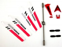 Full Set Replacement Parts for Syma S107 RC Helicopter, Main Blades, Tail Decorations, Tail Props, Balance Bar, -Red Set-