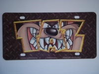 Collectible Decorate Car TAZ Tasmanian Devil Looney Tunes Plastic License Plate Made in USA Collectible Decorate Car TAZ Tasmanian Devil Looney Tunes Plastic License Plate Made in USA