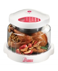 Combining three types of cooking, the NuWave oven uses infrared, conduction and convection technology to heat food 50% faster than a conventional oven. The days of waiting for food to defrost are over as this oven cooks food from frozen to finish! 1-year warranty. Model 20333. Combining three types of cooking, the NuWave oven uses infrared, conduction and convection technology to heat food 50% faster than a conventional oven. The days of waiting for food to defrost are over as this oven cooks food from frozen to finish! 1-year warranty. Model 20333.