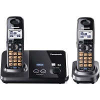 Panasonic KX-TG9322T 2-Line DECT 6.0 Cordless Phone, Metallic Black, 2 Handsets Panasonic KX-TG9322T 2-Line DECT 6.0 Cordless Phone, Metallic Black, 2 Handsets