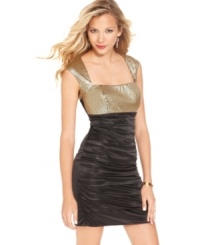 Sleek and elegant: Speechless combines a gold-sequin bodice with an alluring back cutout on a dress that steals the show. Sleek and elegant: Speechless combines a gold-sequin bodice with an alluring back cutout on a dress that steals the show.