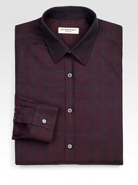 A subtle, sophisticated check pattern is impeccably tailored in crisp cotton.Button-frontPoint collarCottonMachine washMade in Italy A subtle, sophisticated check pattern is impeccably tailored in crisp cotton.Button-frontPoint collarCottonMachine washMade in Italy