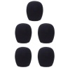 GLS Audio Mic Windscreens - Black Microphone Windscreen - Mike Wind Screen fits all standard size Ball-Type Mics - Black Wind Screens - 5 PACK