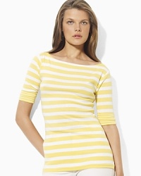 A chic boat neckline infuses the classic cotton jersey Benny tee with breezy, relaxed style. A chic boat neckline infuses the classic cotton jersey Benny tee with breezy, relaxed style.