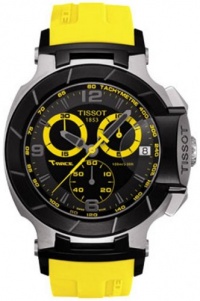 Tissot Men's T0484172705703 T-Race Quartz Yellow Strap Chronograph Dial Watch Tissot Men's T0484172705703 T-Race Quartz Yellow Strap Chronograph Dial Watch