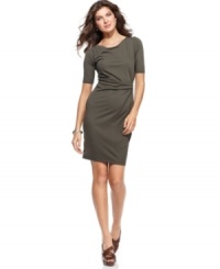 This petite sheath from Jones New York is the perfect work dress. Pair it with sky-high pumps or stylish wedges for a confidence-boosting ensemble! This petite sheath from Jones New York is the perfect work dress. Pair it with sky-high pumps or stylish wedges for a confidence-boosting ensemble!