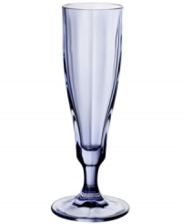 Stemware for every day, any occasion, the Farmhouse Touch champagne flute features a classic Villeroy & Boch design with a fluted bowl, elegant stem and a tapered silhouette, all in cool blue crystal.