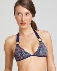 This smocked bikini from Ella Moss is a nod to luxe bohemian style. The exotic paisley print lends world traveler allure. This smocked bikini from Ella Moss is a nod to luxe bohemian style. The exotic paisley print lends world traveler allure.