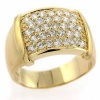 24K Gold Vermeil Simulated CZ Mens Ring Size 10