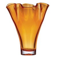 Lenox Organics Ruffle Crystal Vase, Amber Lenox Organics Ruffle Crystal Vase, Amber