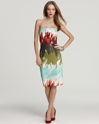 Make an artistic statement in a painterly Milly dress, imbuing your wardrobe with the rich colors of summer. At back, an exposed gold zipper completes the look with modern luxury. Make an artistic statement in a painterly Milly dress, imbuing your wardrobe with the rich colors of summer. At back, an exposed gold zipper completes the look with modern luxury.