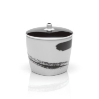 Mikasa Brushstroke 3-1/4-Inch Covered Sugar, White Mikasa Brushstroke 3-1/4-Inch Covered Sugar, White