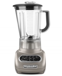 Gain serious kitchen cred with the Architect blender's five high-powered speeds, shatter-resistant pitcher and relentless motor, features that endure even the toughest job in your kitchen. 1-year warranty. Model KSB560CS. Gain serious kitchen cred with the Architect blender's five high-powered speeds, shatter-resistant pitcher and relentless motor, features that endure even the toughest job in your kitchen. 1-year warranty. Model KSB560CS.