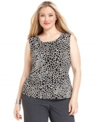 Calvin Klein's plus size sleeveless top is foolproof--pair with virtually any piece in your closet for a flawless look. It's especially stylish tucked into a classic pencil skirt or paired with slim-fitting white trousers. Calvin Klein's plus size sleeveless top is foolproof--pair with virtually any piece in your closet for a flawless look. It's especially stylish tucked into a classic pencil skirt or paired with slim-fitting white trousers.