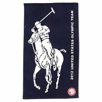 As the official outfitter of the U.S. Olympic team, Ralph Lauren offers gold-medal quality and an iconic pony graphic on this large beach towel, perfect for the shore or sunbathing anywhere. As the official outfitter of the U.S. Olympic team, Ralph Lauren offers gold-medal quality and an iconic pony graphic on this large beach towel, perfect for the shore or sunbathing anywhere.