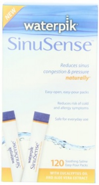 Waterpik SWP 120 Sinusense 120 Count Soothing Saline Packs With Aloe Vera and Eucalyptus, Blue/white Waterpik SWP 120 Sinusense 120 Count Soothing Saline Packs With Aloe Vera and Eucalyptus, Blue/white