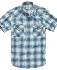 Simple style never fades. This easy plaid shirt from Lucky Brand is the solution for fresh casual style. Simple style never fades. This easy plaid shirt from Lucky Brand is the solution for fresh casual style.