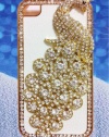 1x Luxury Designer White Bling Crystal Case Handmade Peacock