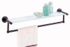 Organize It All Oil Rubbed Glass Shelf with Towel Bar (16906)