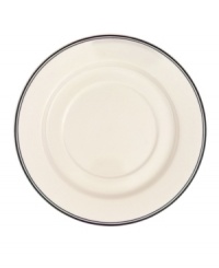 A smart accessory for creamy chowders or bisques, this Design Naif soup cup saucer catches drips and spills on banded Villeroy & Boch porcelain. A smart accessory for creamy chowders or bisques, this Design Naif soup cup saucer catches drips and spills on banded Villeroy & Boch porcelain.
