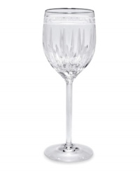 A stemware collection of utter sophistication. Designed in multi-faceted, full lead crystal with delicately tapered stems and polished platinum rims. A stemware collection of utter sophistication. Designed in multi-faceted, full lead crystal with delicately tapered stems and polished platinum rims.