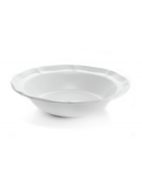 A gently scalloped edge in hardy stoneware gives the French Country vegetable bowl an effortless grace that's ideal for every day. From Mikasa. A gently scalloped edge in hardy stoneware gives the French Country vegetable bowl an effortless grace that's ideal for every day. From Mikasa.