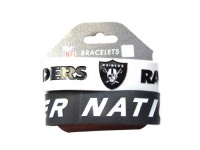 Oakland Raiders Rubber Wrist Band Set of 2 NFL Oakland Raiders Rubber Wrist Band Set of 2 NFL