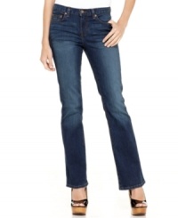 These easy jeans instantly elongate your silhouette thanks to a lean bootcut leg, from Calvin Klein Jeans. The faded dark wash makes them look like vintage classics! These easy jeans instantly elongate your silhouette thanks to a lean bootcut leg, from Calvin Klein Jeans. The faded dark wash makes them look like vintage classics!