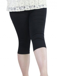 Stretch Below Knee Hue Leggings, Black