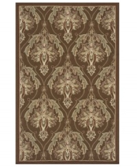 Classic elements get a touch of modern on this handsome rug, designed by the expert artisans at Momeni. Crafted for indoor or outdoor use, this smart piece is hand-hooked with durable polypropylene fibers and UV-stabilized to resist fading from sunlight. Keeping it outside? Wash it easily, simply by spraying it with a hose! Classic elements get a touch of modern on this handsome rug, designed by the expert artisans at Momeni. Crafted for indoor or outdoor use, this smart piece is hand-hooked with durable polypropylene fibers and UV-stabilized to resist fading from sunlight. Keeping it outside? Wash it easily, simply by spraying it with a hose!
