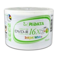 50 Ritek Ridata 16X DVD-R 4.7GB White Inkjet Hub Printable 50 Ritek Ridata 16X DVD-R 4.7GB White Inkjet Hub Printable