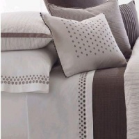 Vera Wang Bedding Ribbon Stripe Eyelit KING Flat Sheet Vera Wang Bedding Ribbon Stripe Eyelit KING Flat Sheet