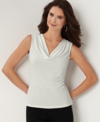 A cowl neckline adds elegance to this top by Charter Club. A low price and high style makes this one a must! A cowl neckline adds elegance to this top by Charter Club. A low price and high style makes this one a must!