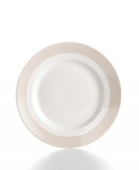 Versatility is king in the amazingly dishwasher- and microwave-safe Classic Band salad plate. Stick with clean lines in soft grey and white porcelain or mix and match with floral Lisbon dinnerware, also by Martha Stewart Collection. Versatility is king in the amazingly dishwasher- and microwave-safe Classic Band salad plate. Stick with clean lines in soft grey and white porcelain or mix and match with floral Lisbon dinnerware, also by Martha Stewart Collection.