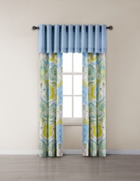 Echo Sardinia Window Treatment Valance, Aqua Echo Sardinia Window Treatment Valance, Aqua
