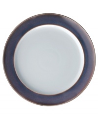 A true gem, these Amethyst wide-rimmed dinner plates are simply glazed, but boldly hued, in deep indigo and crisp white from Denby's collection of dinnerware. The dishes can embrace their luxe color alone or they can be paired with the playful dots of Amethyst Stone for a well-balanced and uniquely customized table setting. A true gem, these Amethyst wide-rimmed dinner plates are simply glazed, but boldly hued, in deep indigo and crisp white from Denby's collection of dinnerware. The dishes can embrace their luxe color alone or they can be paired with the playful dots of Amethyst Stone for a well-balanced and uniquely customized table setting.