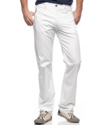 Get that worn-in look to match your casual style with these wrinkle-effect jeans from Armani Jeans. Get that worn-in look to match your casual style with these wrinkle-effect jeans from Armani Jeans.