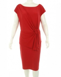 Jones New York Stretch Cap Sleeve Dress Red 22W Jones New York Stretch Cap Sleeve Dress Red 22W