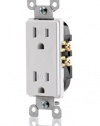 Leviton T5325-W 15 Amp 125 Volt, Tamper Resistant, Decora Duplex Receptacle, Straight Blade, Grounding, White