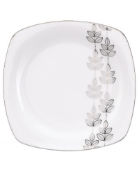 Clusters of gleaming leaves rain down on the white bone china square plates from the Platinum Leaf collection. Part of Lenox's Lifestyle dinnerware, these dishes--like this dinner plate--are playfully modern and naturally chic, and have an enchanting look that's fresh and perfect for every occasion. (Clearance) Clusters of gleaming leaves rain down on the white bone china square plates from the Platinum Leaf collection. Part of Lenox's Lifestyle dinnerware, these dishes--like this dinner plate--are playfully modern and naturally chic, and have an enchanting look that's fresh and perfect for every occasion. (Clearance)