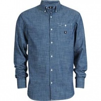 DC Shoes Men's Duster Long Sleeve Button Down Shirt Blue 53820074-IND DC Shoes Men's Duster Long Sleeve Button Down Shirt Blue 53820074-IND