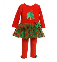 Bonnie Baby Infant Girls 2-Pc Christmas Tree Dress & Leggings Set, 3-6 Months Bonnie Baby Infant Girls 2-Pc Christmas Tree Dress & Leggings Set, 3-6 Months