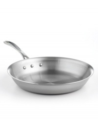 Brilliant good looks. Perfect gourmet results. Combining the long-lasting radiance of stainless steel with the superior performance of a highly conductive, heavy-gauge aluminum core, the Calphalon Tri-Ply nonstick omelette pan makes it easy to prepare mouthwatering meals day after day -- each more memorable than the last. Lifetime warranty. Brilliant good looks. Perfect gourmet results. Combining the long-lasting radiance of stainless steel with the superior performance of a highly conductive, heavy-gauge aluminum core, the Calphalon Tri-Ply nonstick omelette pan makes it easy to prepare mouthwatering meals day after day -- each more memorable than the last. Lifetime warranty.