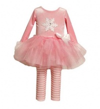 Bonnie Baby Infant Girls 2-Pc Pink Sparkle Dress & Leggings Set, 3-6 Months Bonnie Baby Infant Girls 2-Pc Pink Sparkle Dress & Leggings Set, 3-6 Months