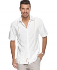 Lead the way. This shirt from Cubavera will guide your casual style in the right direction. Lead the way. This shirt from Cubavera will guide your casual style in the right direction.