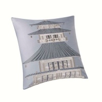 Natori Lotus Temple Viscose Which is From Bamboo/Cotton Square Pillow, Silver, 20 by 20-Inch Natori Lotus Temple Viscose Which is From Bamboo/Cotton Square Pillow, Silver, 20 by 20-Inch
