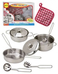 Metal Pots and Pans Kitchen Cookware Playset for Kids with Cooking Utensils Set Metal Pots and Pans Kitchen Cookware Playset for Kids with Cooking Utensils Set