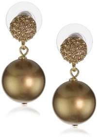 Carolee Gold Pearl Basics Simulated Pearl and Pave Drop Earrings Carolee Gold Pearl Basics Simulated Pearl and Pave Drop Earrings
