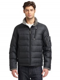 THE LOOKPuff construction with breathable water and wind-resistant fabricStand collarZip closureZip pocketsInner pocketsTHE FITAbout 27 from shoulder to hemTHE MATERIALShell: polyesterTrim: cottonFully linedCARE & ORIGINMachine washImported THE LOOKPuff construction with breathable water and wind-resistant fabricStand collarZip closureZip pocketsInner pocketsTHE FITAbout 27 from shoulder to hemTHE MATERIALShell: polyesterTrim: cottonFully linedCARE & ORIGINMachine washImported