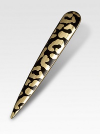 A leopard print freshens this hand-painted letter opener with 24K goldplated brass accents. 7 longImported